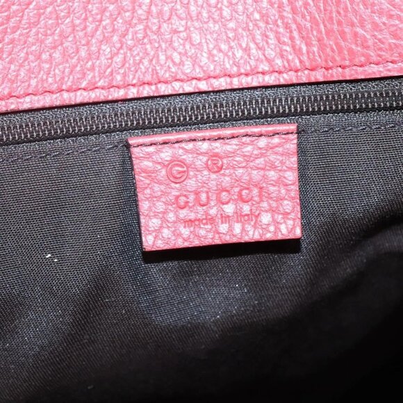 GUCCI Tote Bag Leather Outlet Red Gold 380118 - Picture 14 of 16